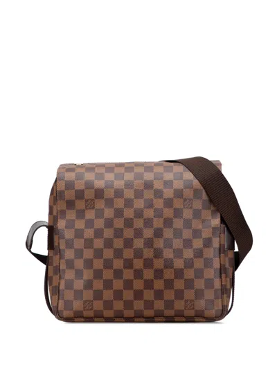 Pre-owned Louis Vuitton 1998 Damier Ebene Naviglio Crossbody Bag In Brown