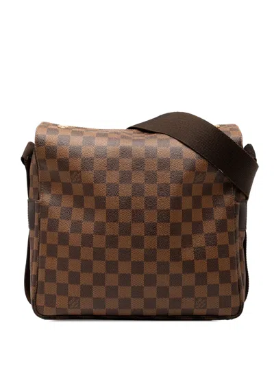 Pre-owned Louis Vuitton 1998 Damier Ebene Naviglio Crossbody Bag In Brown