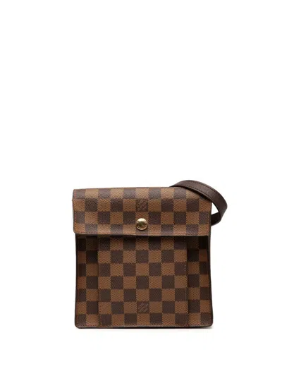 Pre-owned Louis Vuitton 1998 Damier Ebene Pimlico Crossbody Bag In Brown