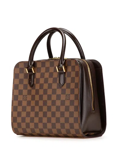 Pre-owned Louis Vuitton 1998 Damier Ebene Triana Handbag In Brown