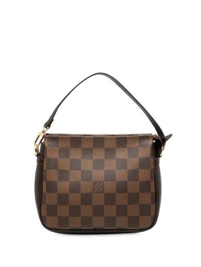 Pre-owned Louis Vuitton 1998 Damier Ebene Trousse Pochette Handbag In Brown