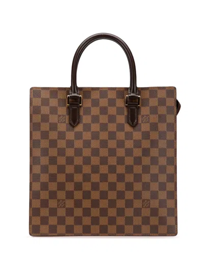 Pre-owned Louis Vuitton 1998 Damier Ebene Venice Sac Plat Tote Bag