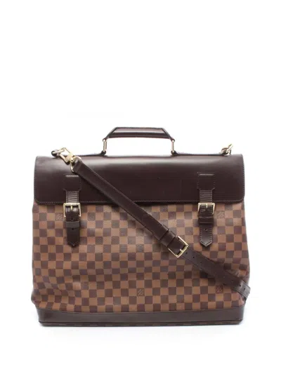 Pre-owned Louis Vuitton 1998 Damier Ebene West End Gm Tote Bag In Brown
