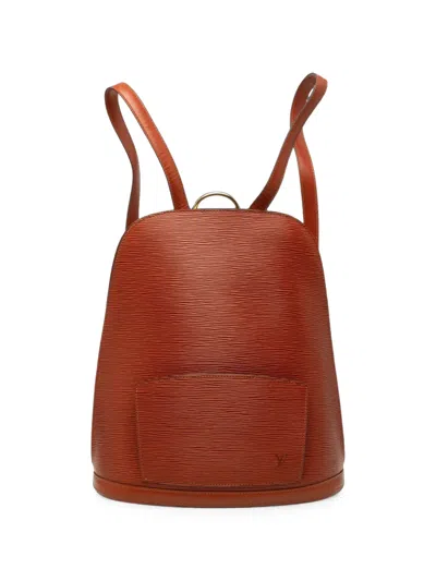 Pre-owned Louis Vuitton 1998 Epi Gobelins Backpack In Brown