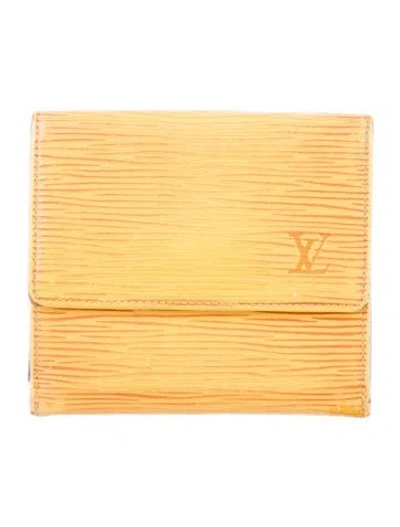 Pre-owned Louis Vuitton 1998 Epi Leather Elise Wallet In Yellow