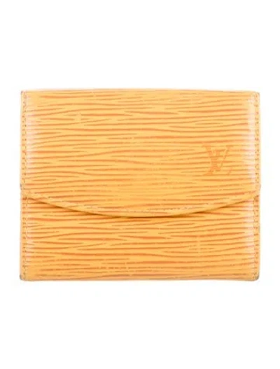 Pre-owned Louis Vuitton 1998 Epi Leather Elise Wallet In Yellow