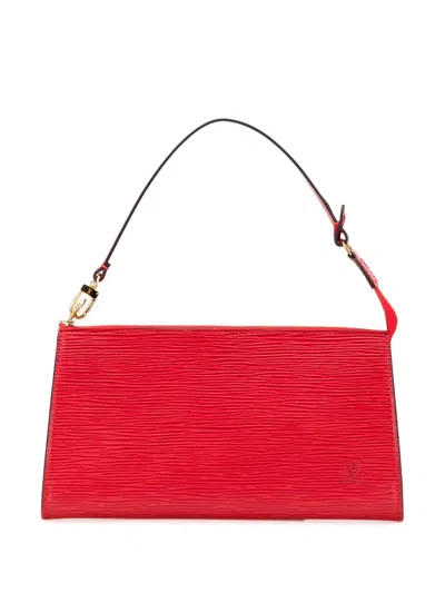 Pre-owned Louis Vuitton 1998 Epi Pochette Accessoires Shoulder Bag In Red