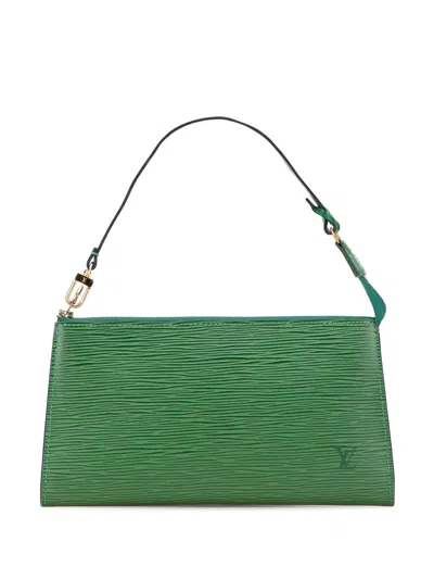 Pre-owned Louis Vuitton 1998 Epi Pochette Accessoires Shoulder Bag In Green