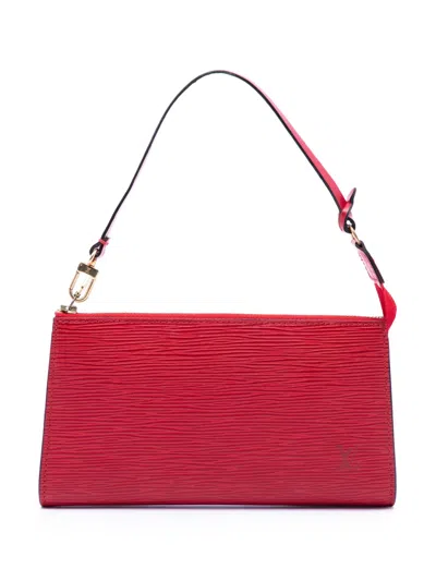 Pre-owned Louis Vuitton 1998 Epi Pochette Accessoires Shoulder Bag In Red