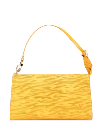 Pre-owned Louis Vuitton 1998 Epi Pochette Accessoires Shoulder Bag In Yellow