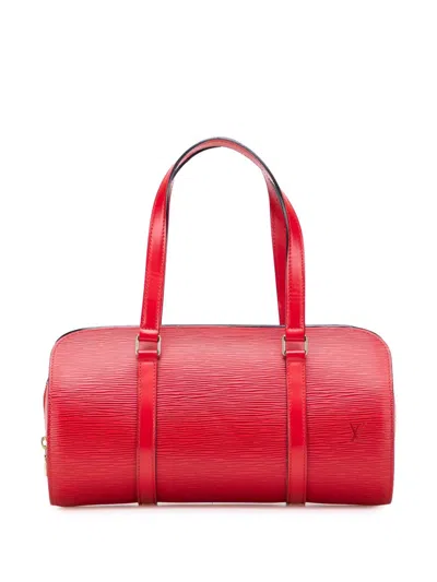 Pre-owned Louis Vuitton 1998 Epi Soufflot Handbag In Red