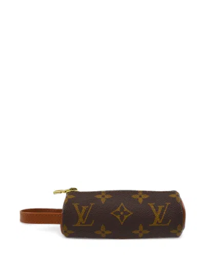 Pre-owned Louis Vuitton 1998 Etui 3 Ball De Golf Pouch Bag In Brown