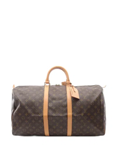 Pre-owned Louis Vuitton 1998 Keepall 55 Monogram Holdall Bag In Brown