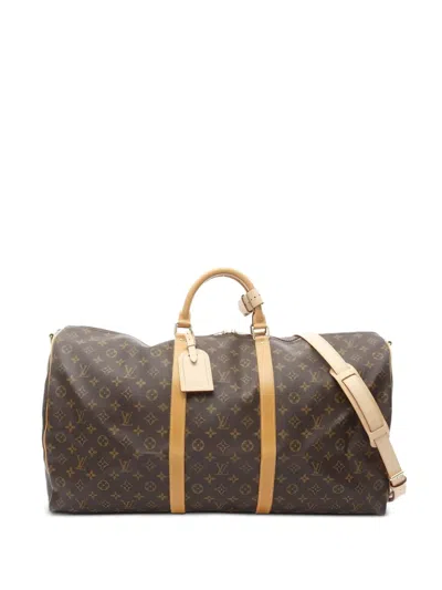 Pre-owned Louis Vuitton 1998 Keepall Bandouliere 60 Monogram Holdall In Brown