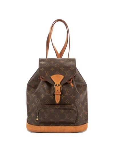Pre-owned Louis Vuitton 1998 Mm Montsouris Monogram Backpack In Brown