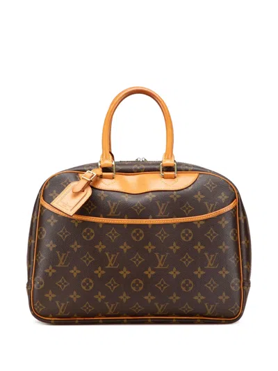 Pre-owned Louis Vuitton 1998 Monogram Deauville Handbag In Brown
