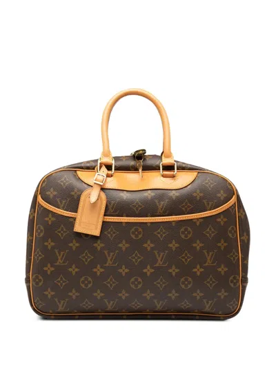 Pre-owned Louis Vuitton 1998 Monogram Deauville Handbag In Brown