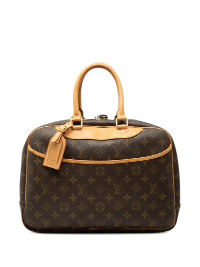 Pre-owned Louis Vuitton 1998 Monogram Deauville Handbag In Brown