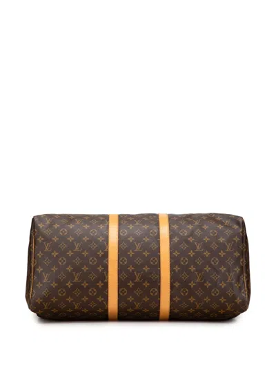 Pre-owned Louis Vuitton 1998 Monogram Keepall 55 Travel Bag In Brown