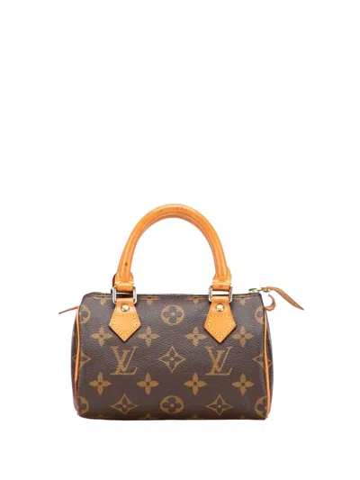 Pre-owned Louis Vuitton 1998 Monogram Mini Speedy Hl Satchel In Brown