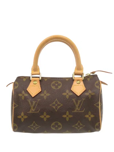 Pre-owned Louis Vuitton 1998 Monogram Mini Speedy Hl Satchel In Brown