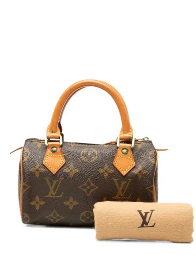 Pre-owned Louis Vuitton 1998 Monogram Mini Speedy Hl Satchel In Brown