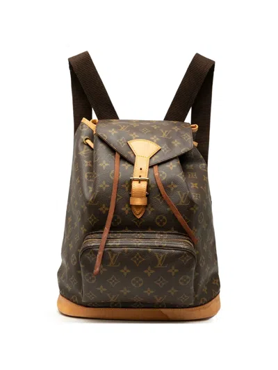 Pre-owned Louis Vuitton 1998 Monogram Montsouris Gm Backpack In Brown