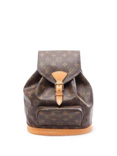 Pre-owned Louis Vuitton 1998 Monogram Montsouris Mm Backpack Bag In Brown