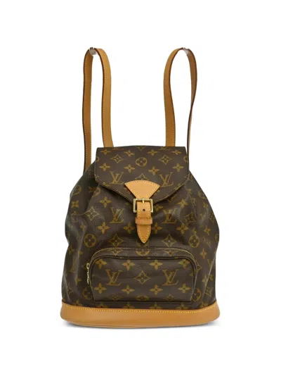 Pre-owned Louis Vuitton 1998 Monogram Montsouris Mm Backpack In Brown