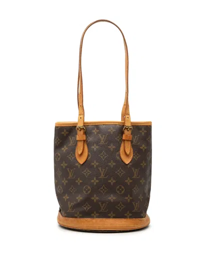 Pre-owned Louis Vuitton 1998 Monogram Petit Bucket Bag In Brown