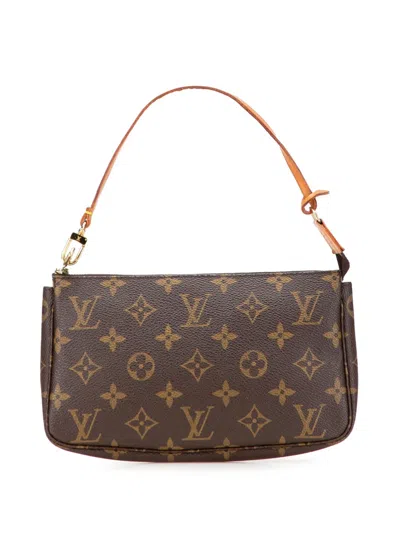 Pre-owned Louis Vuitton 1998 Monogram Pochette Accessoires Shoulder Bag In Brown