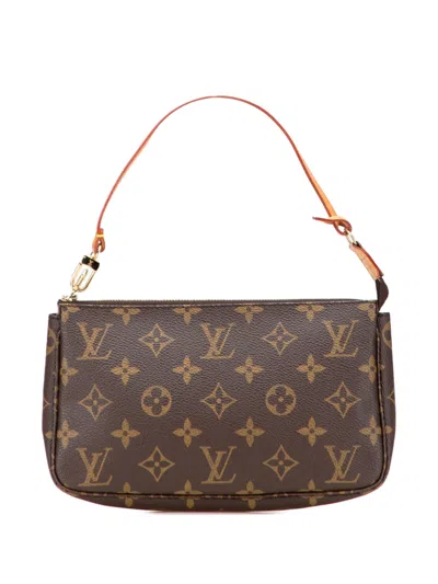 Pre-owned Louis Vuitton 1998 Monogram Pochette Accessoires Shoulder Bag In Brown