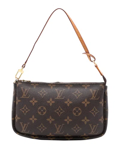 Pre-owned Louis Vuitton 1998 Monogram Pochette Accessoires Shoulder Bag In Brown