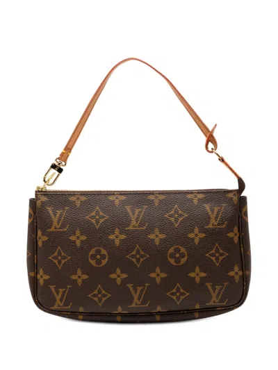 Pre-owned Louis Vuitton 1998 Monogram Pochette Accessoires Shoulder Bag In Brown