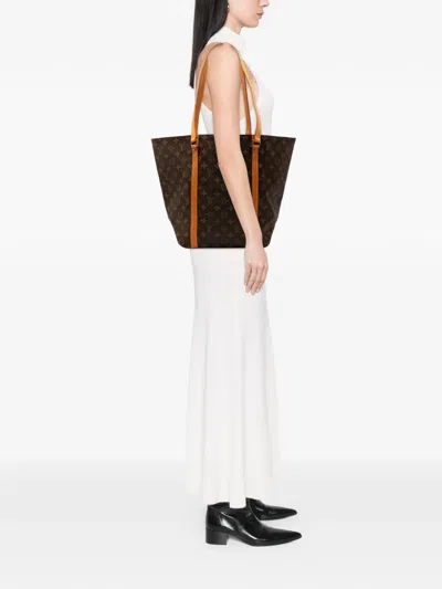 Pre-owned Louis Vuitton 1998 Monogram Sac Shopping Tote Bag In Brown