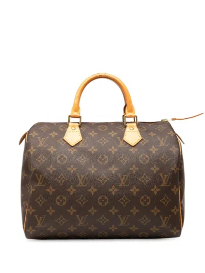 Pre-owned Louis Vuitton 1998 Monogram Speedy 30 Boston Bag In Brown