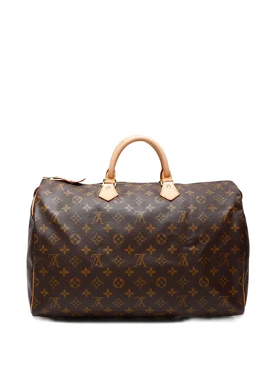 Pre-owned Louis Vuitton 1998 Monogram Speedy 40 Handbag In Brown