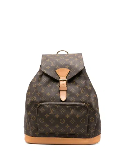 Pre-owned Louis Vuitton 1998 Montsouris Backpack In Brown