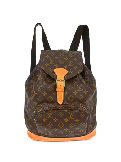 Pre-owned Louis Vuitton 1998 Montsouris Gm Backpack In Brown