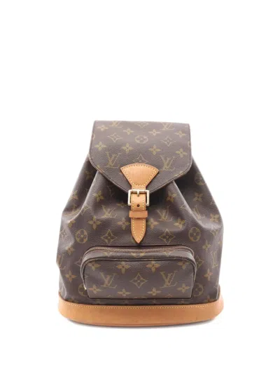 Pre-owned Louis Vuitton 1998 Montsouris Mm Monogram Backpack In Brown