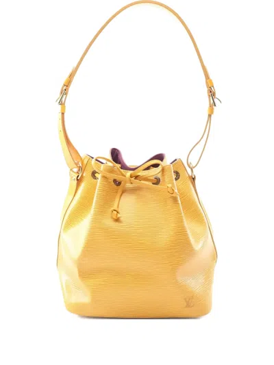 Pre-owned Louis Vuitton 1998 Petit Noé Epi Bucket Bag In Yellow