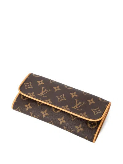 Pre-owned Louis Vuitton 1998 Pm Twin Clutch Bag In Brown