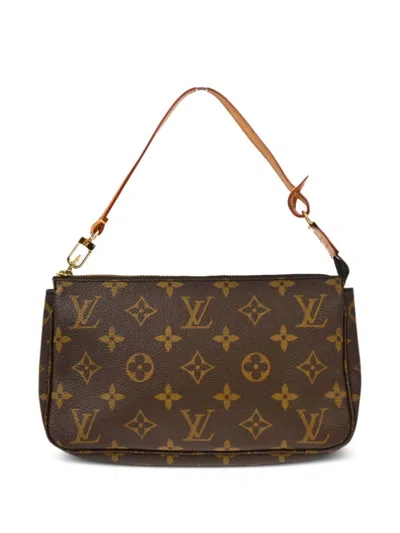 Pre-owned Louis Vuitton 1998 Pochette Accessoires Clutch Bag In Brown