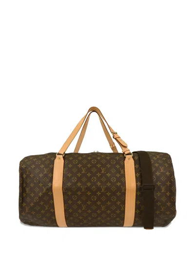 Pre-owned Louis Vuitton 1998 Sac Polochon Monogram Duffle Bag In Brown