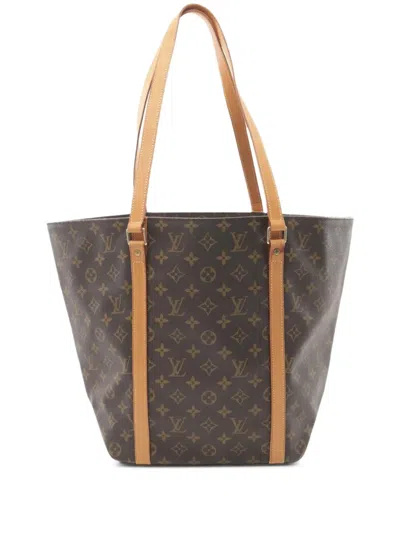 Pre-owned Louis Vuitton 1998 Sac Shopping Tote Bag In 褐色