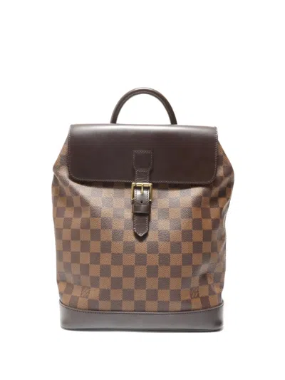 Pre-owned Louis Vuitton 1998 Soho Damier Ebene Backpack In Brown