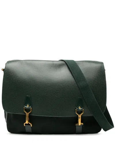 Pre-owned Louis Vuitton 1998 Taiga Dersou Crossbody Bag In Green