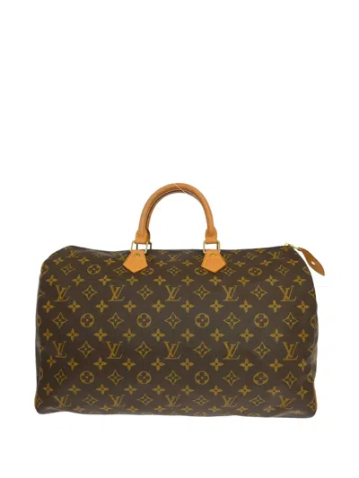 Pre-owned Louis Vuitton 1999 40 Speedy Monogram Tote Bag In Brown