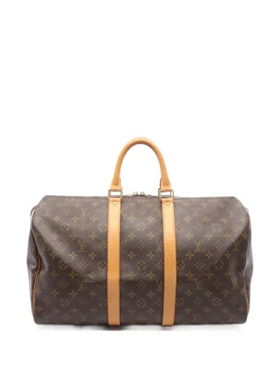 Louis Vuitton 1999 45 Keepall Boston Tote Bag In Brown