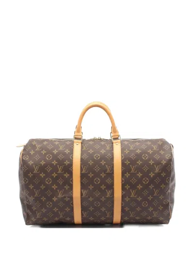 Pre-owned Louis Vuitton 1999 50 Keepall Travel Bag In Brown